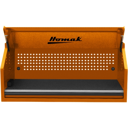 Homak OG02054010 54" RS PRO SERIES 1-DRAWER HUTCH WITH POWER STRIP – ORANGE