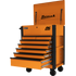 Homak OG06035247 35" 7 DRAWER FLIP-TOP SERVICE CART - ORANGE