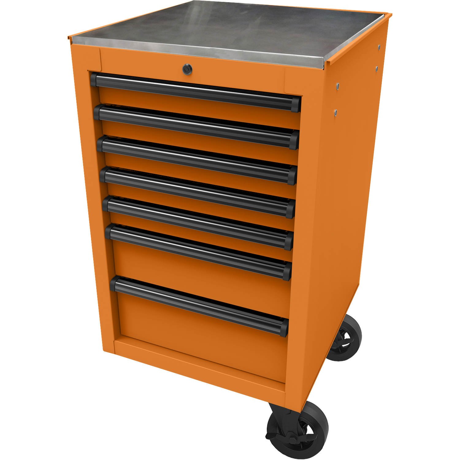Homak OG08022070 22" RS Pro 7-Drawer Side Cabinet - Orange