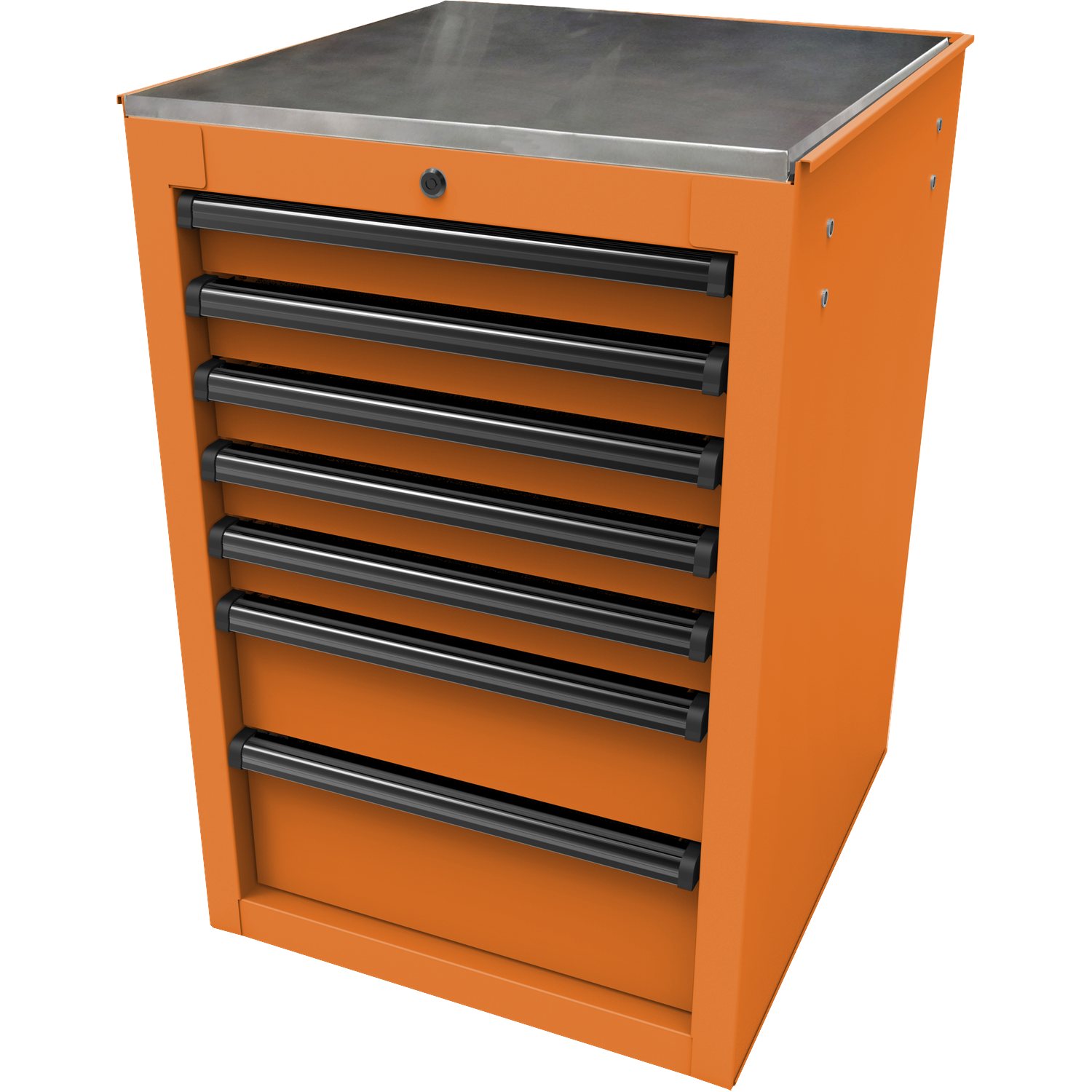 Homak OG08022070 22" RS Pro 7-Drawer Side Cabinet - Orange