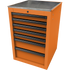 Homak OG08022070 22" RS Pro 7-Drawer Side Cabinet - Orange