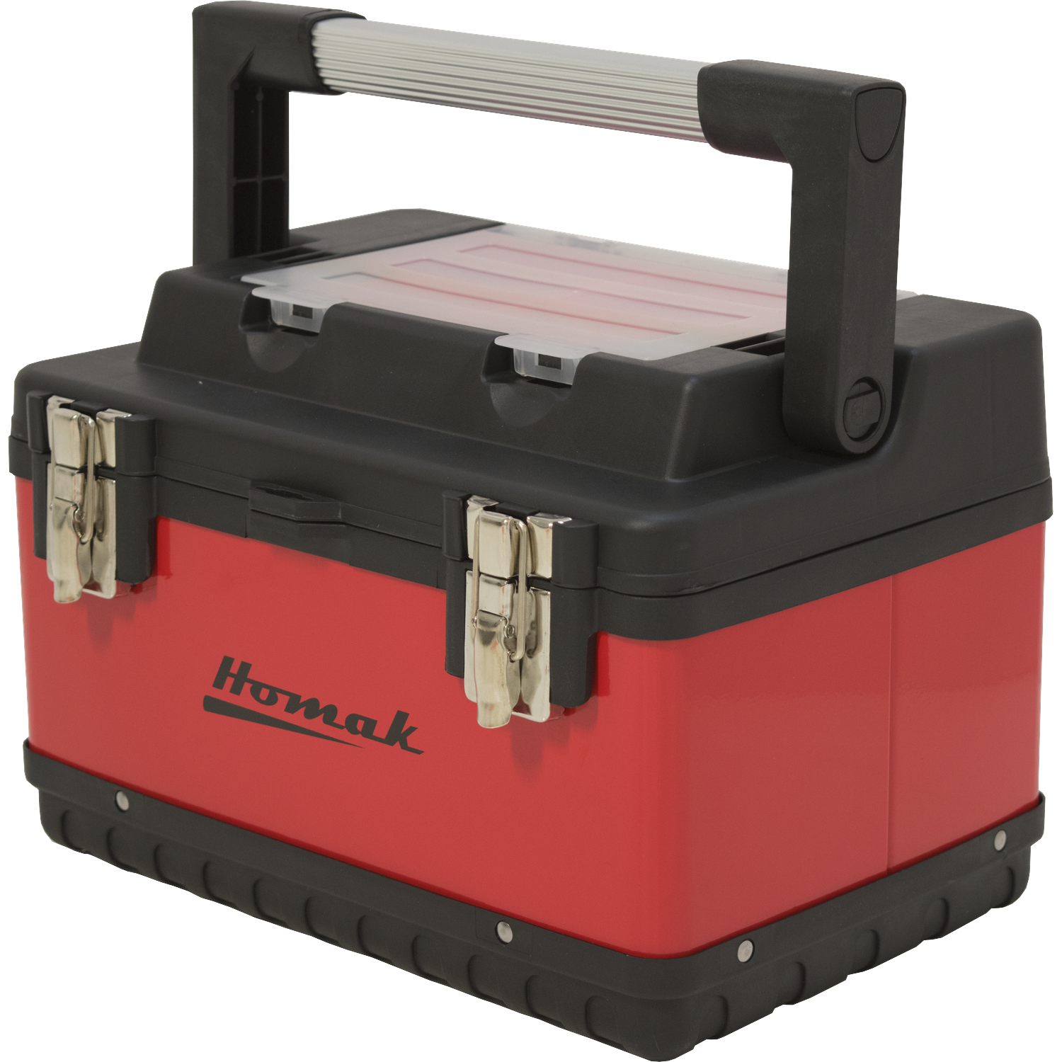 Homak RD00115004 15"Red Metal & Plastic Hand-Carry W/ Aluminum Handle