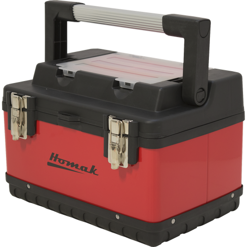 Homak RD00115004 15"Red Metal & Plastic Hand-Carry W/ Aluminum Handle