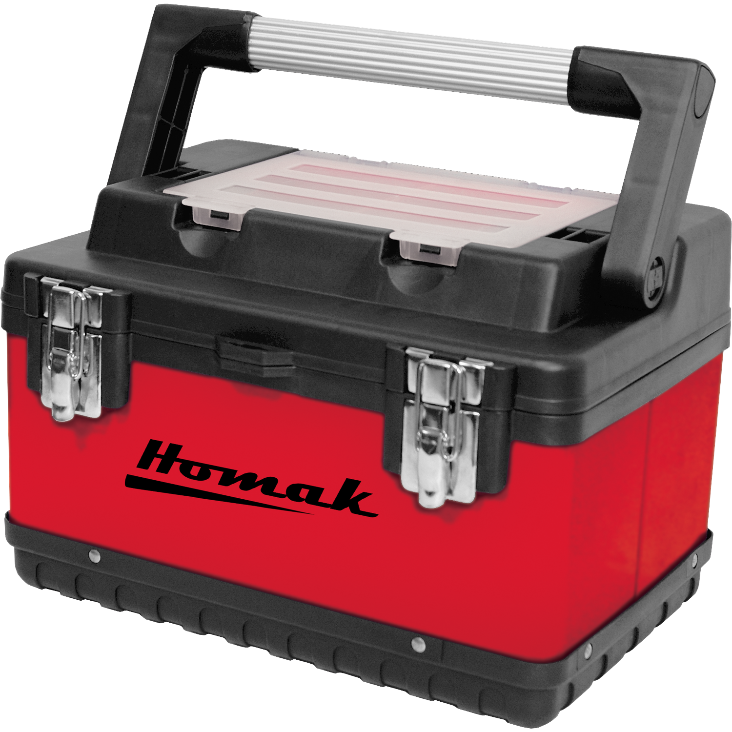 Homak RD00115004 15"Red Metal & Plastic Hand-Carry W/ Aluminum Handle