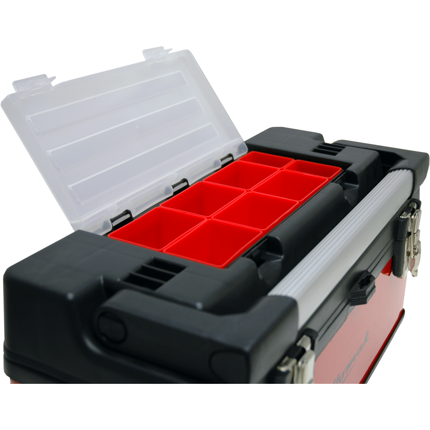 Homak RD00120004 20"Red Metal & Plastic Hand-Carry W/ Aluminum Handle