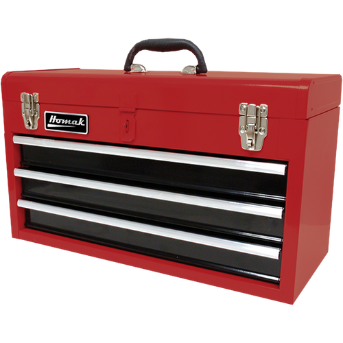 Homak RD01032101 20" Red 3 Drawer Toolbox