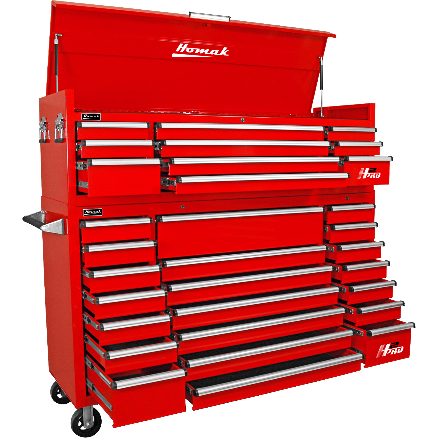 Homak RD02010720 72" H2Pro Series 10 Drw Top Chest - Red