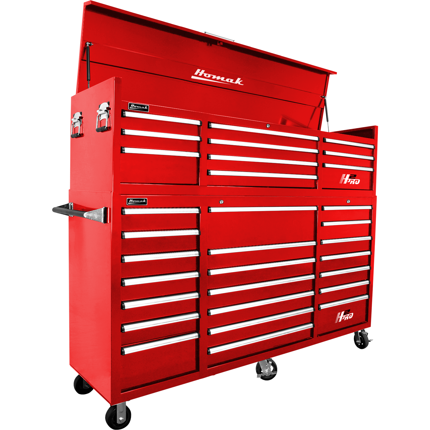 Homak RD02010720 72" H2Pro Series 10 Drw Top Chest - Red
