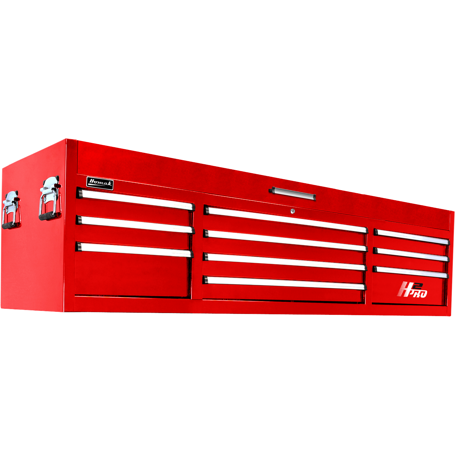 Homak RD02010720 72" H2Pro Series 10 Drw Top Chest - Red