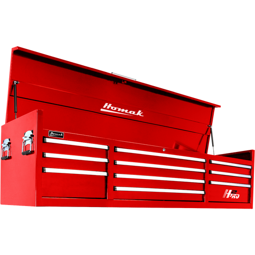 Homak RD02010720 72" H2Pro Series 10 Drw Top Chest - Red
