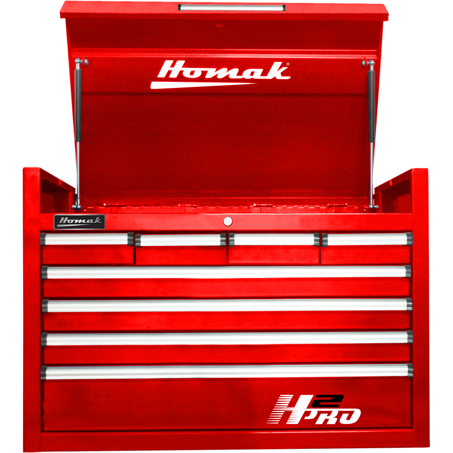 Homak RD02036081 36" H2Pro Series 8 Drawer Top Chest - Red