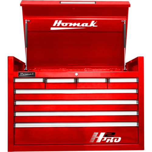 Homak RD02036081 36" H2Pro Series 8 Drawer Top Chest - Red