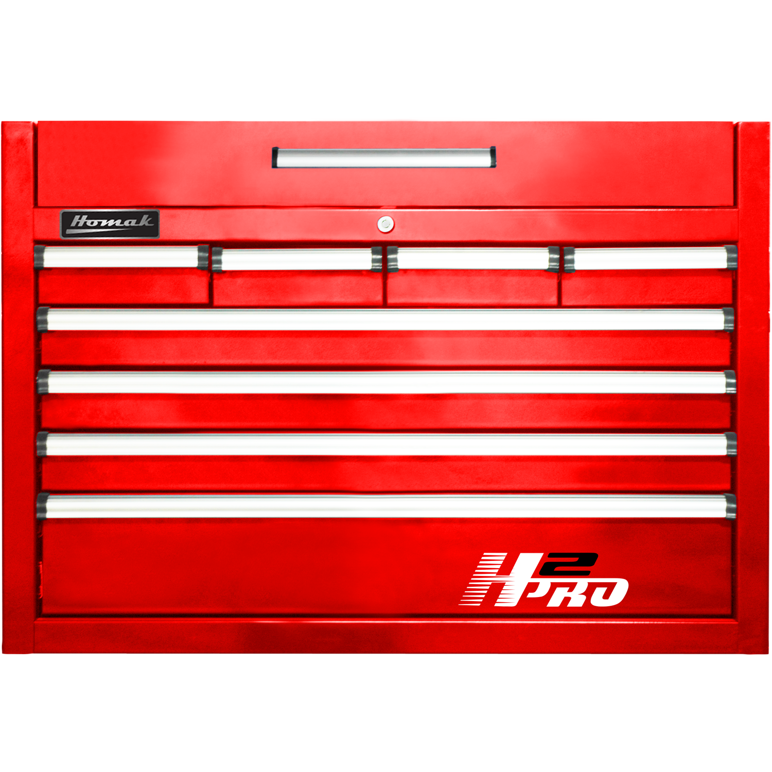 Homak RD02036081 36" H2Pro Series 8 Drawer Top Chest - Red