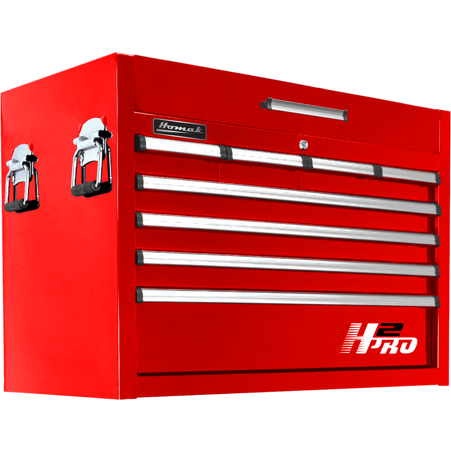 Homak RD02036081 36" H2Pro Series 8 Drawer Top Chest - Red