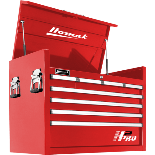 Homak RD02036081 36" H2Pro Series 8 Drawer Top Chest - Red