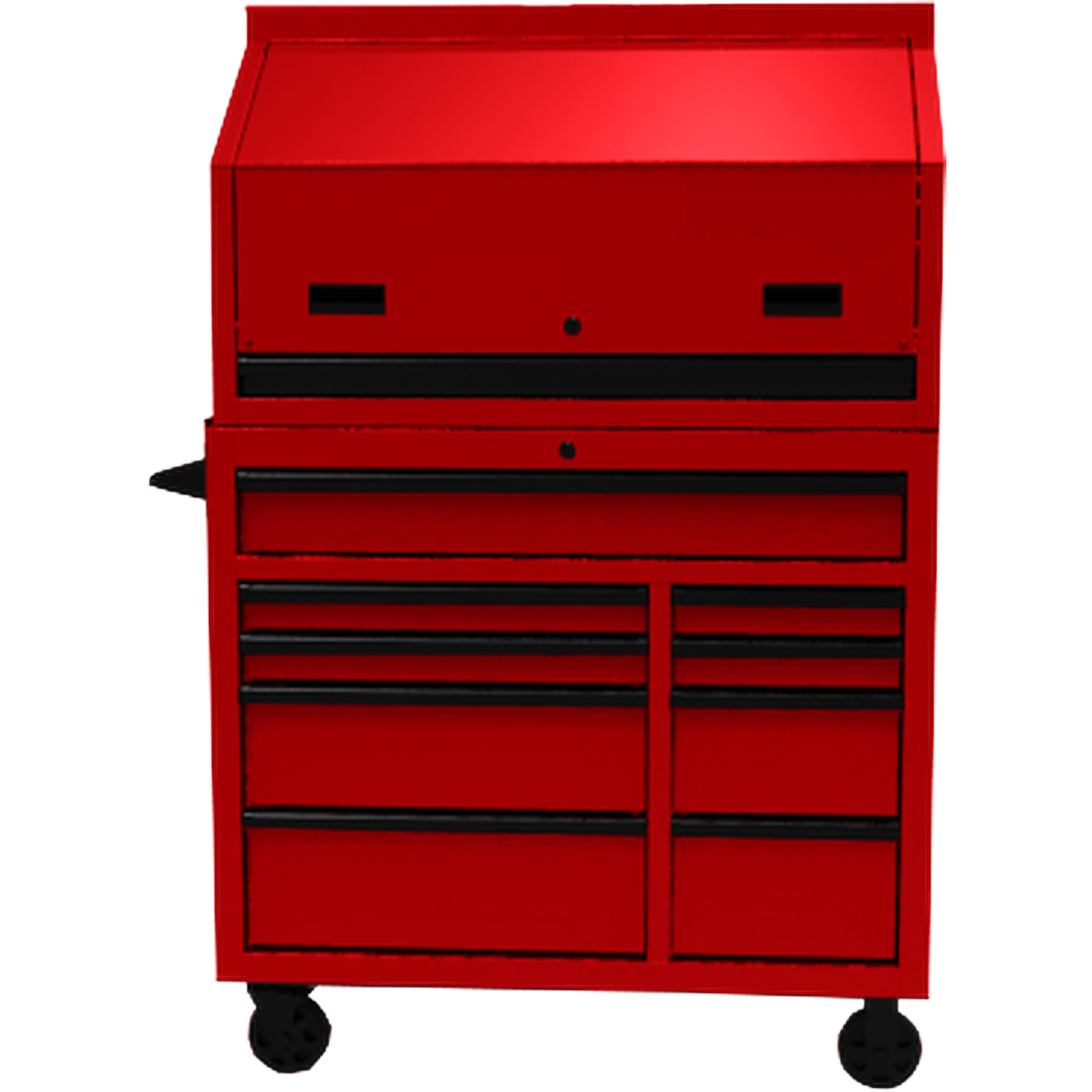 Homak RD02041010 41" RS PRO SERIES 1-DRAWER HUTCH WITH POWER STRIP – RED