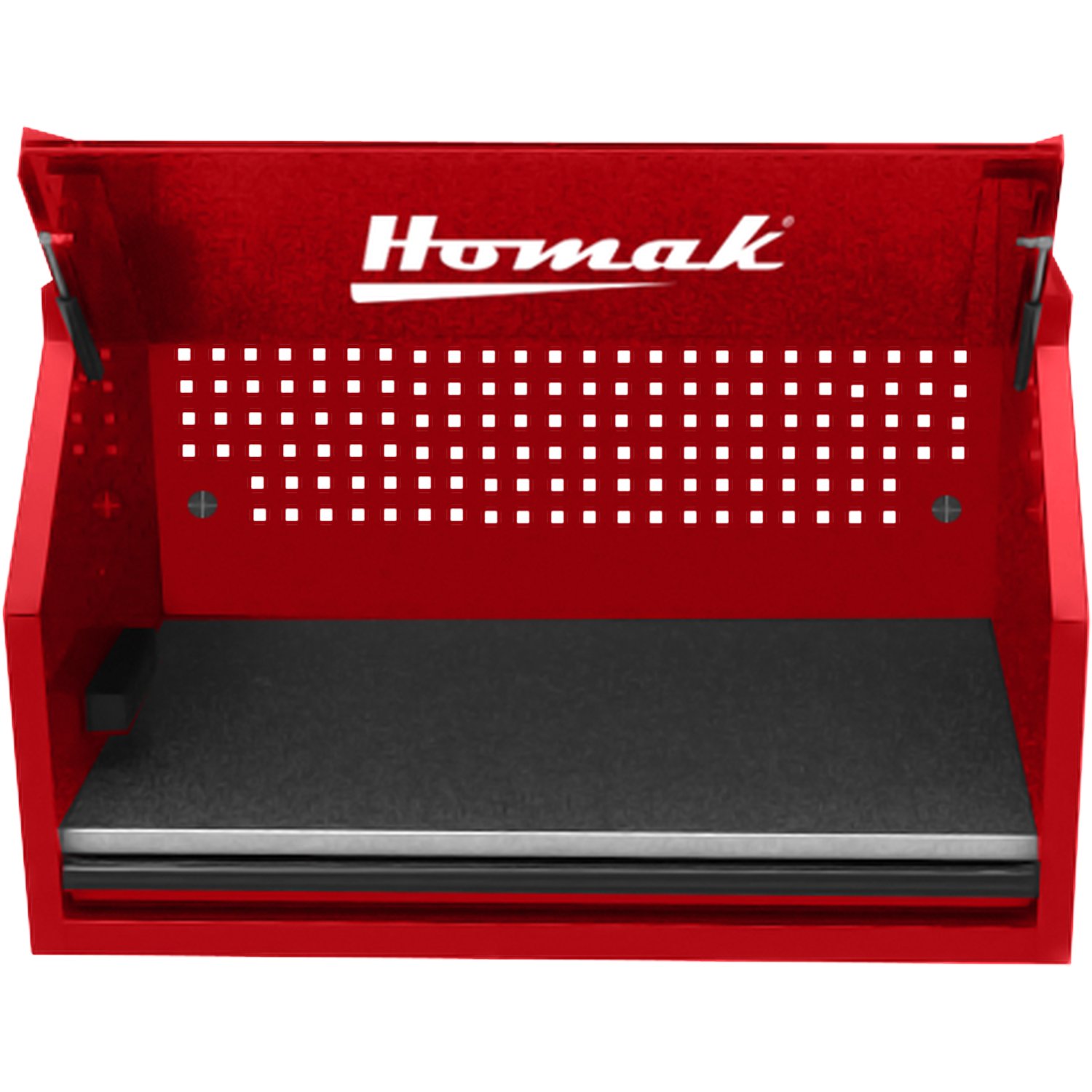 Homak RD02041010 41" RS PRO SERIES 1-DRAWER HUTCH WITH POWER STRIP – RED