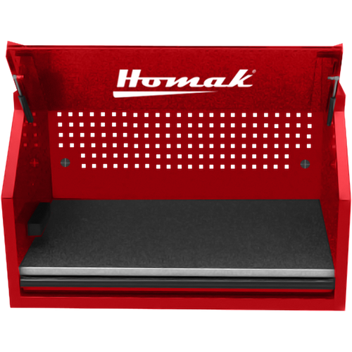 Homak RD02041010 41" RS PRO SERIES 1-DRAWER HUTCH WITH POWER STRIP – RED