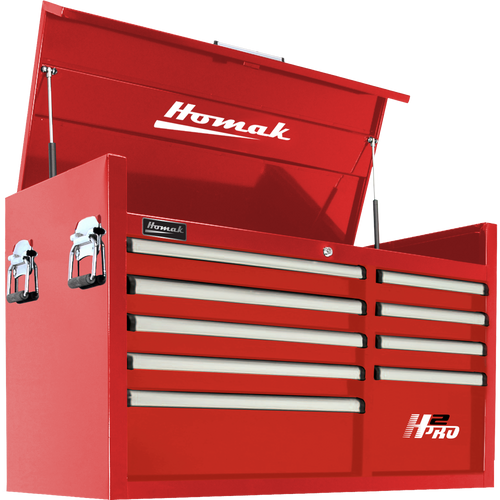 Homak RD02041091 41" H2Pro Series 9 Drawer Top Chest - Red