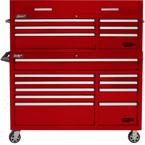 Homak RD02054602 54" Pro 2 6-Drawer Top Chest - Red