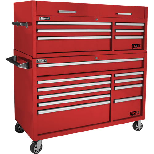Homak RD02054602 54" Pro 2 6-Drawer Top Chest - Red