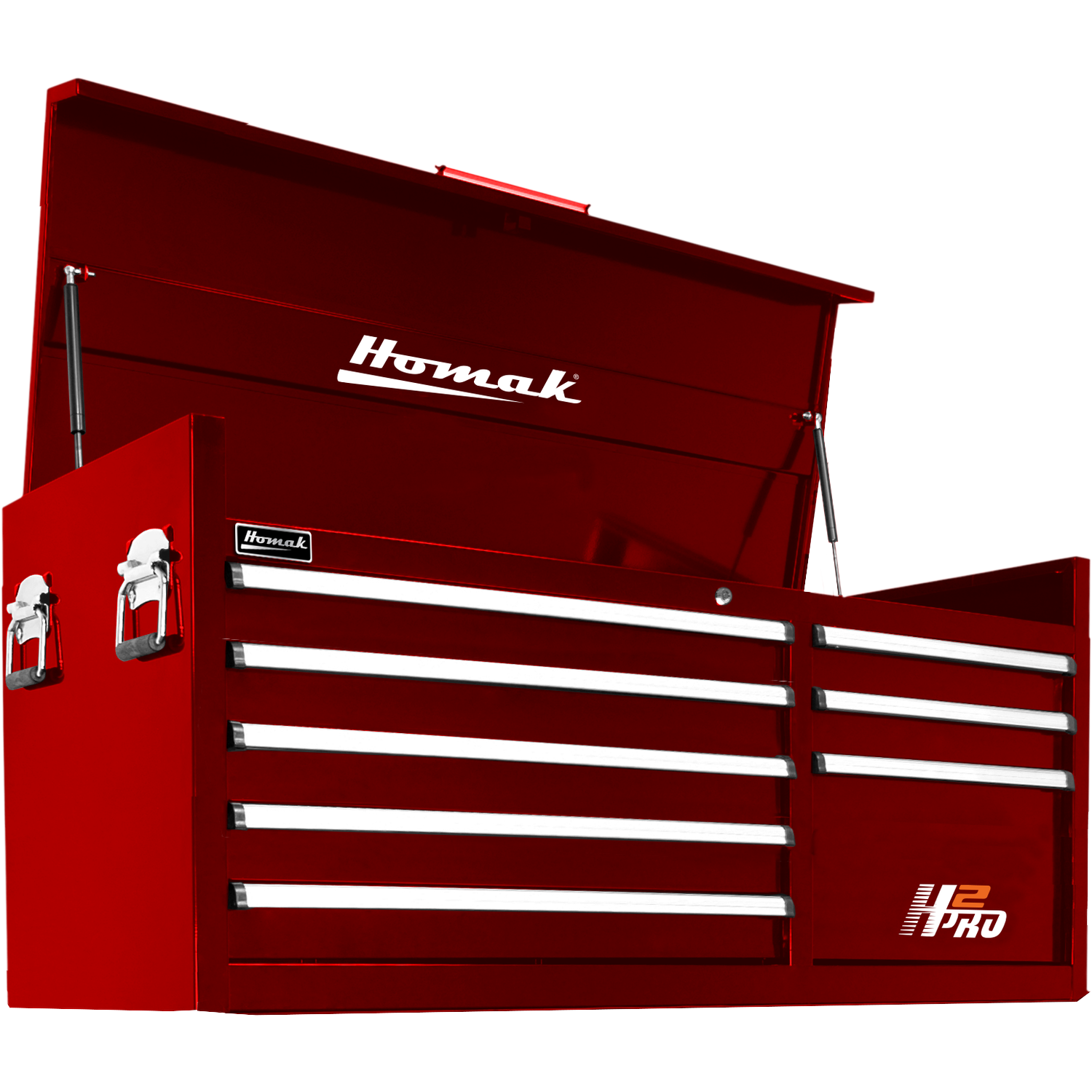 Homak RD02056072 56" H2Pro Series 8 Drw Top Chest - Red