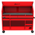 Homak RD02072010 72" RS PRO SERIES 1-DRAWER HUTCH WITH POWER STRIP – RED