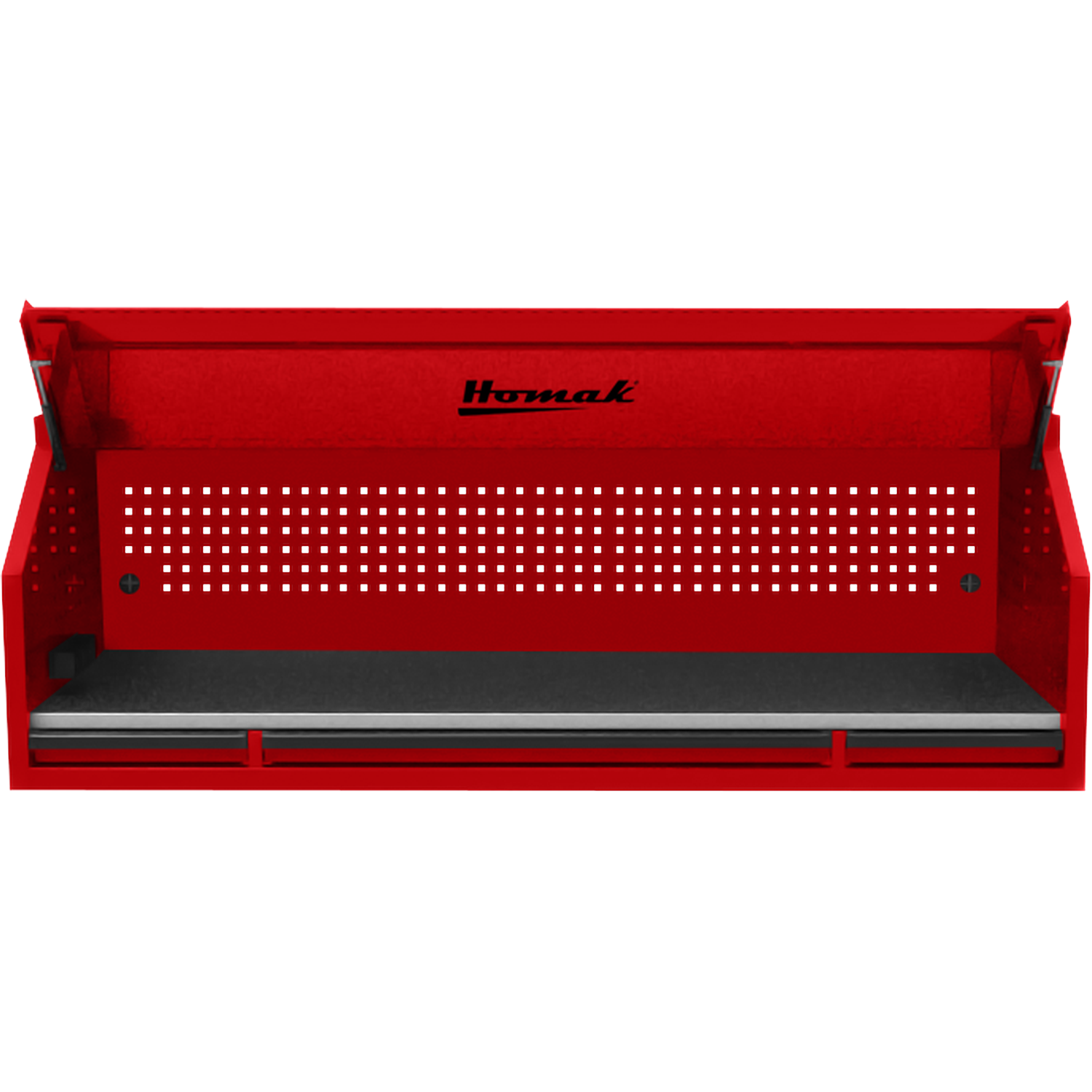 Homak RD02072010 72" RS PRO SERIES 1-DRAWER HUTCH WITH POWER STRIP – RED