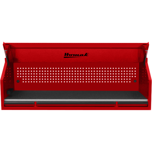 Homak RD02072010 72" RS PRO SERIES 1-DRAWER HUTCH WITH POWER STRIP – RED