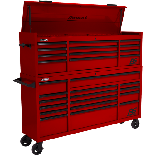 Homak RD02072120 72" RS PRO SERIES 12-DRAWER TOP CHEST - RED