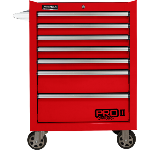 Homak RD04027702 27" Pro 2 7-Drawer Roller Cabinet - Red