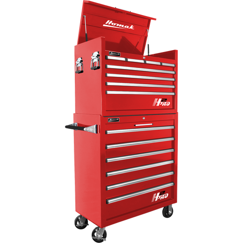 Homak RD04036061 36" H2Pro Series 6 Drawer Roller Cabinet - Red