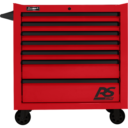 Homak RD04036070 36" RS PRO 7 DWR ROLLING CABINET-RED