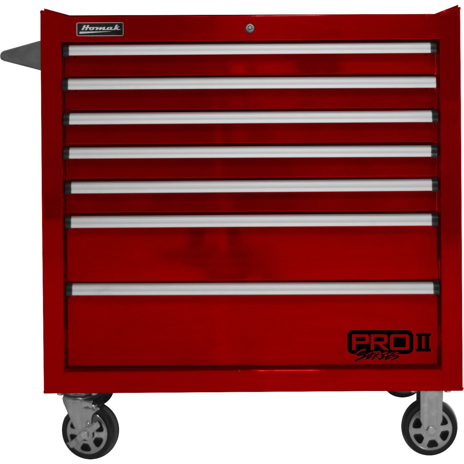 Homak RD04036072 36" Pro 2 7-Drawer Roller Cabinet-Red