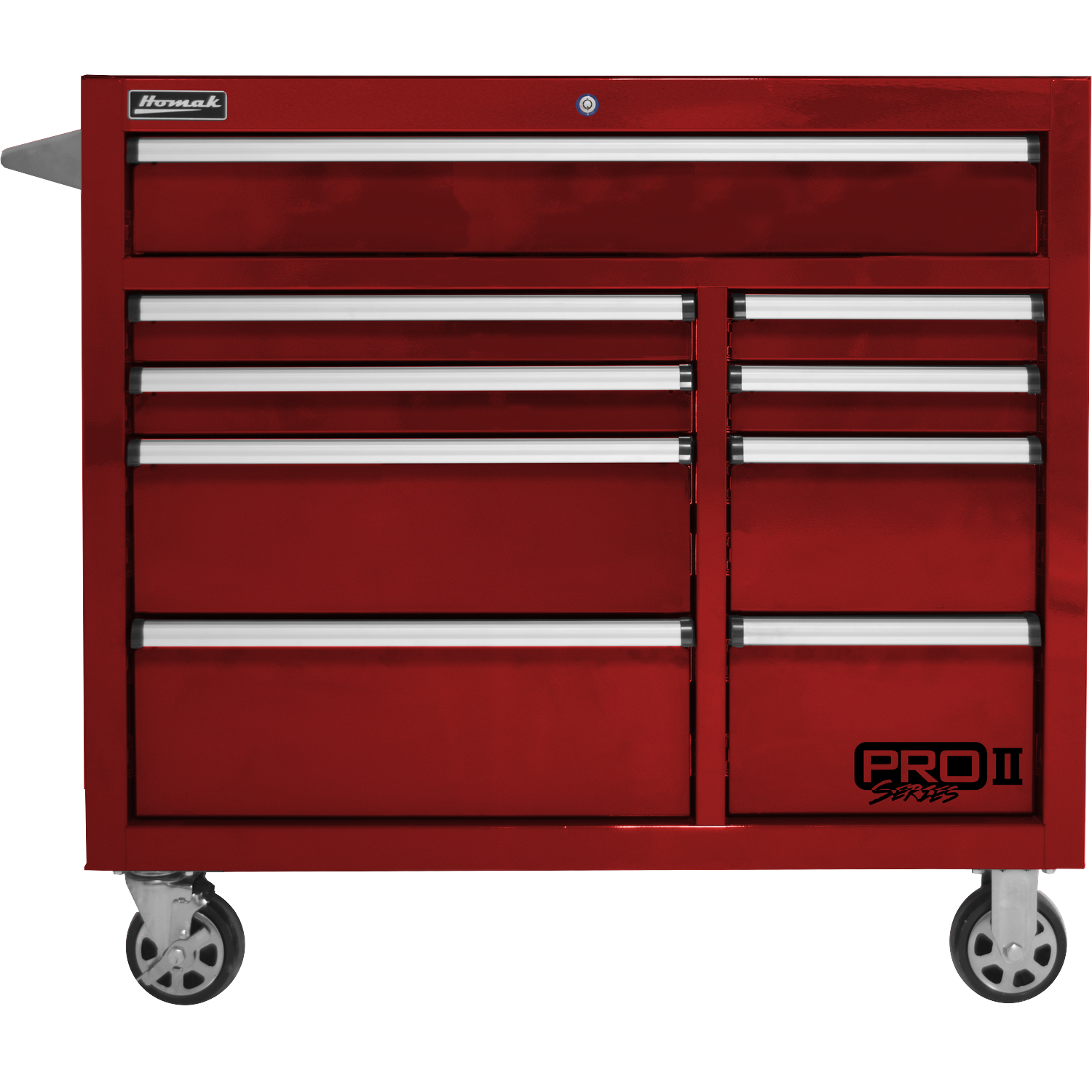 Homak RD04041092 41" Pro 2 9-Drawer Roller Cabinet - Red