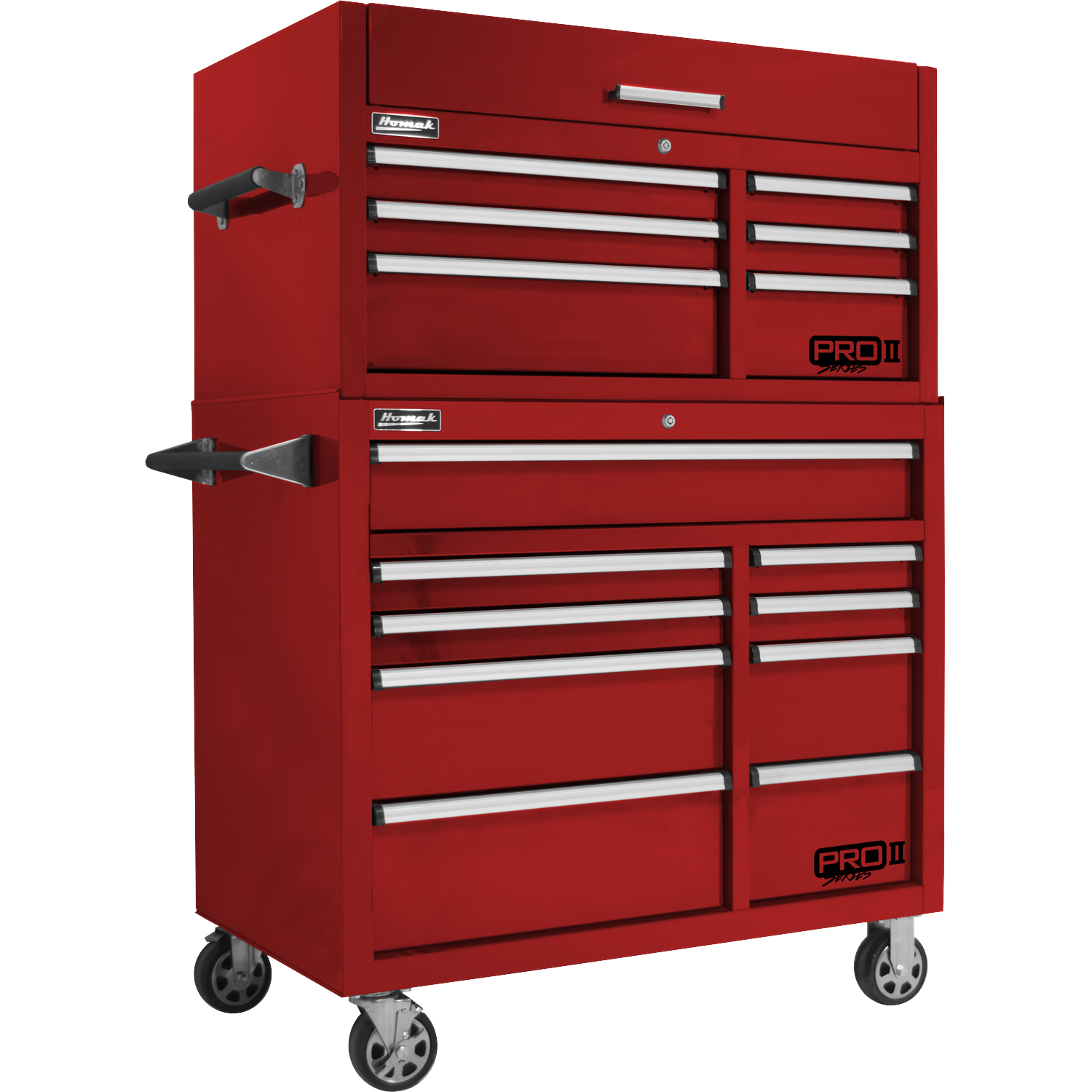Homak RD04041092 41" Pro 2 9-Drawer Roller Cabinet - Red