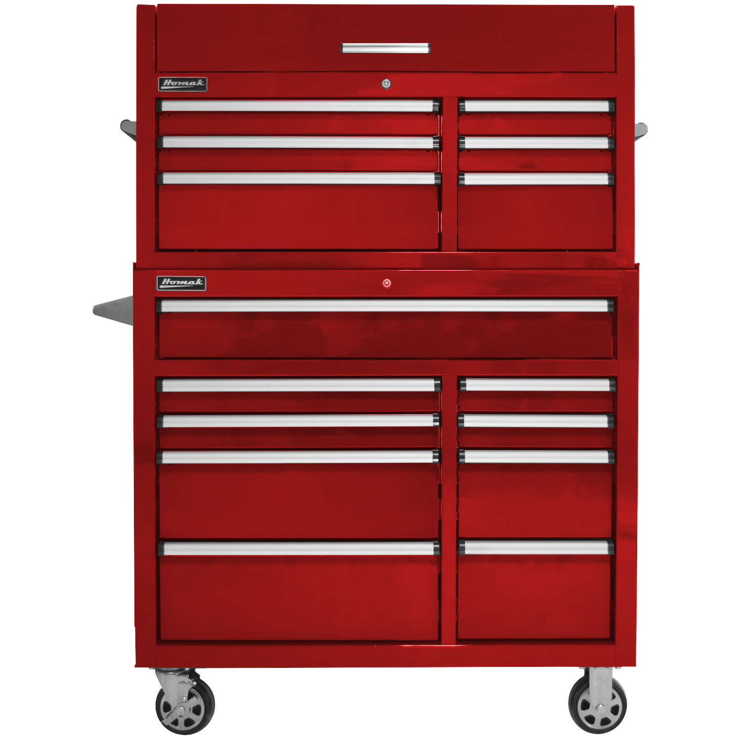 Homak RD04041092 41" Pro 2 9-Drawer Roller Cabinet - Red