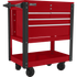 Homak RD06032000 35" Professional 4 Drawer Service Cart - RED