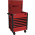 Homak RD06035247 35" 7 DRAWER FLIP-TOP SERVICE CART - RED
