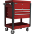 Homak RD06043500 35" 4 DRAWER SLIDE TOP CART - RED