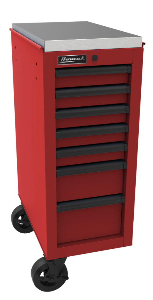 Homak RD08014070 14 1/2 RS Pro Side Cabinet (Red) - MPR Tools & Equipment