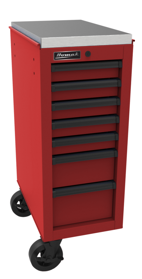 Homak RD08014070 14 1/2 RS Pro Side Cabinet (Red) - MPR Tools & Equipment