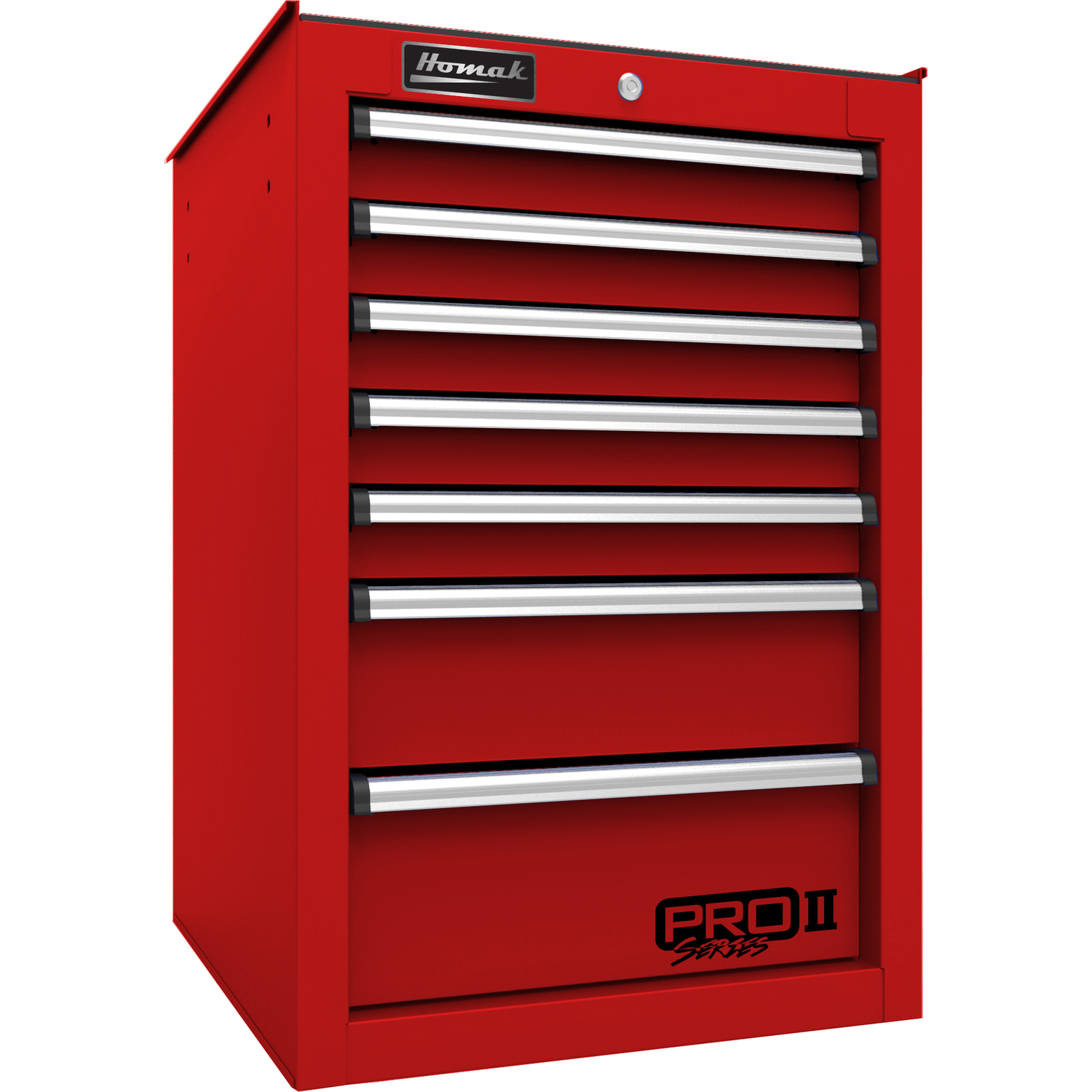 Homak RD08014552 14 1/2"" Pro II 7-Drawer Side Cabinet - Red