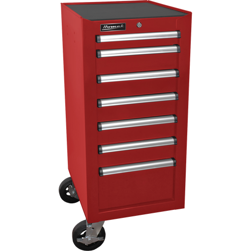 Homak RD08018070 18" H2Pro Series 7 Drawer Side Cabinet - Red