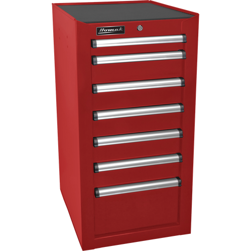 Homak RD08018070 18" H2Pro Series 7 Drawer Side Cabinet - Red