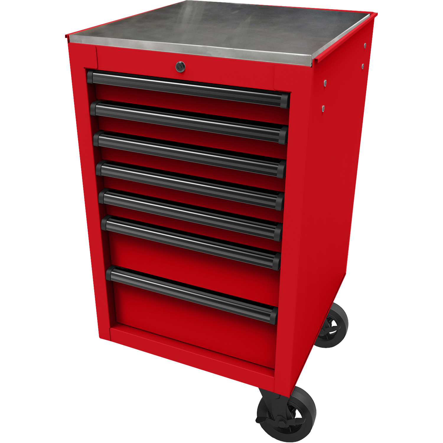 Homak RD08022070 22" RS Pro 7-Drawer Side Cabinet - Red