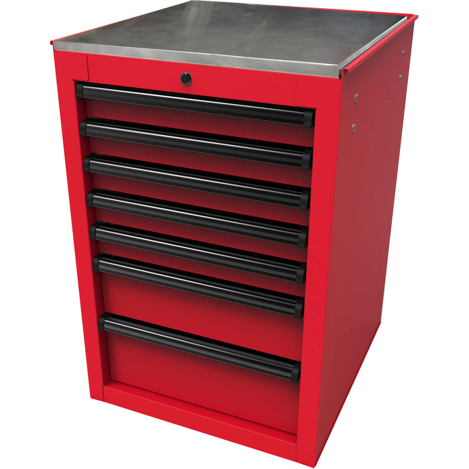 Homak RD08022070 22" RS Pro 7-Drawer Side Cabinet - Red