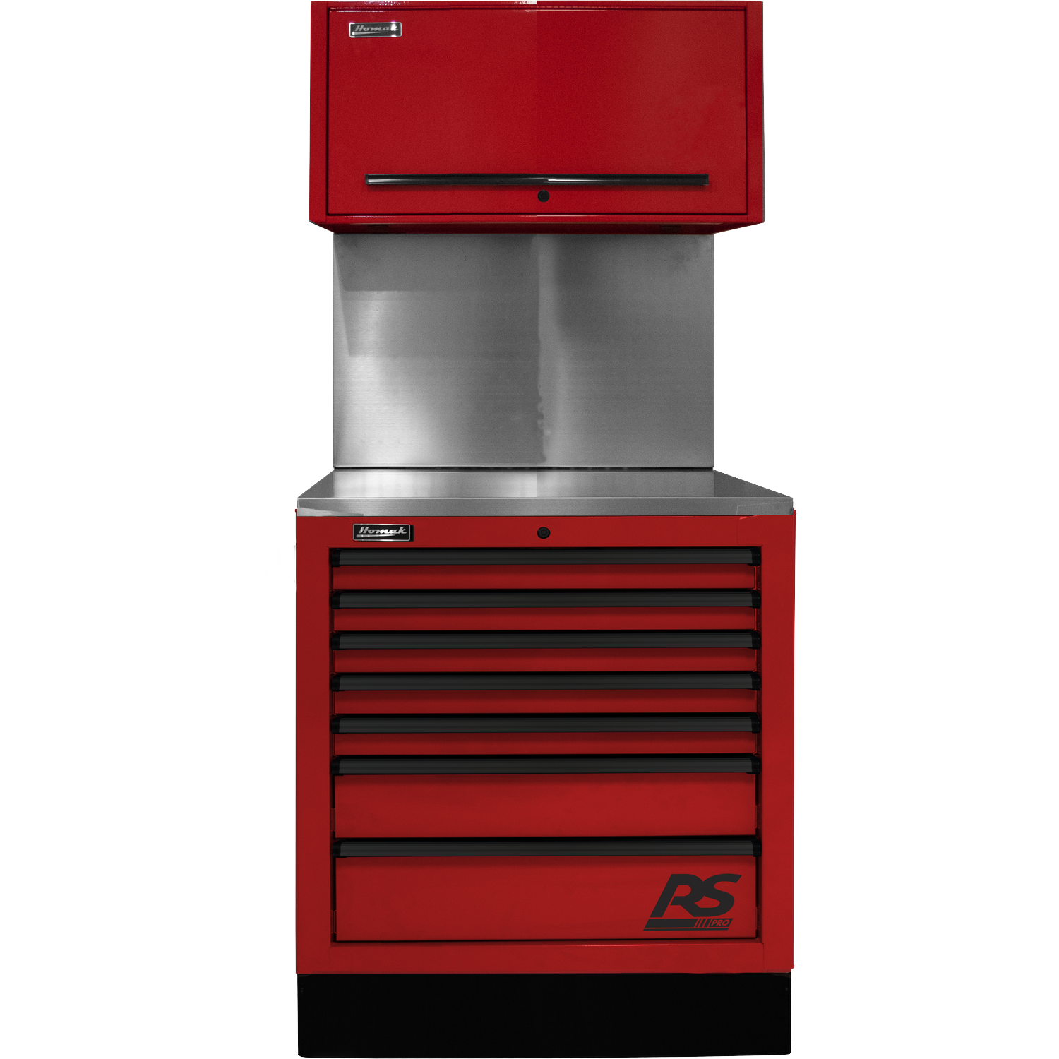 Homak RDCTS36001 36" CTS SET WITH SOLID BACK SPLASH - RED