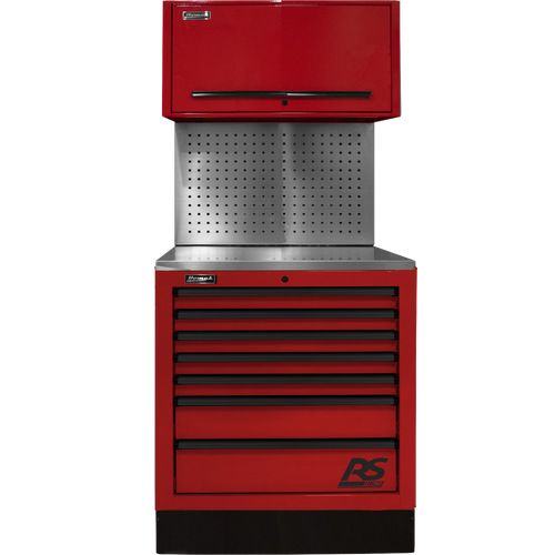 Homak RDCTS36002 36" CTS SET WITH TOOLBOARD BACK SPLASH - RED