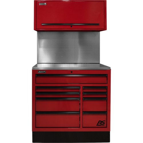 Homak RDCTS41001 41" CTS SET WITH SOLID BACK SPLASH (RED)